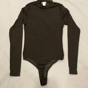 Black see through mesh bodysuit